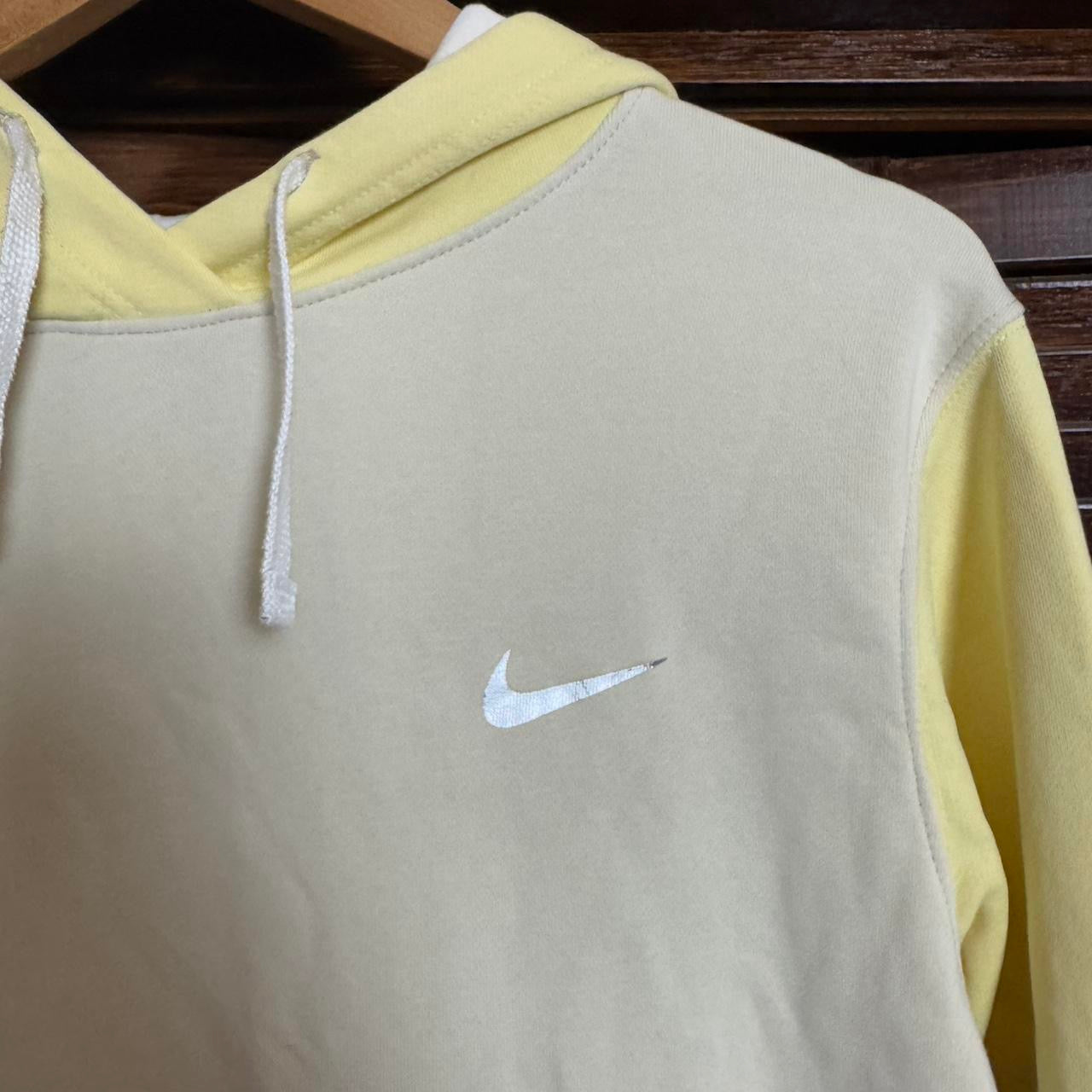 Nike Women’s Colour Block Hoodie Medium Buttermilk Yellow Unisex - M