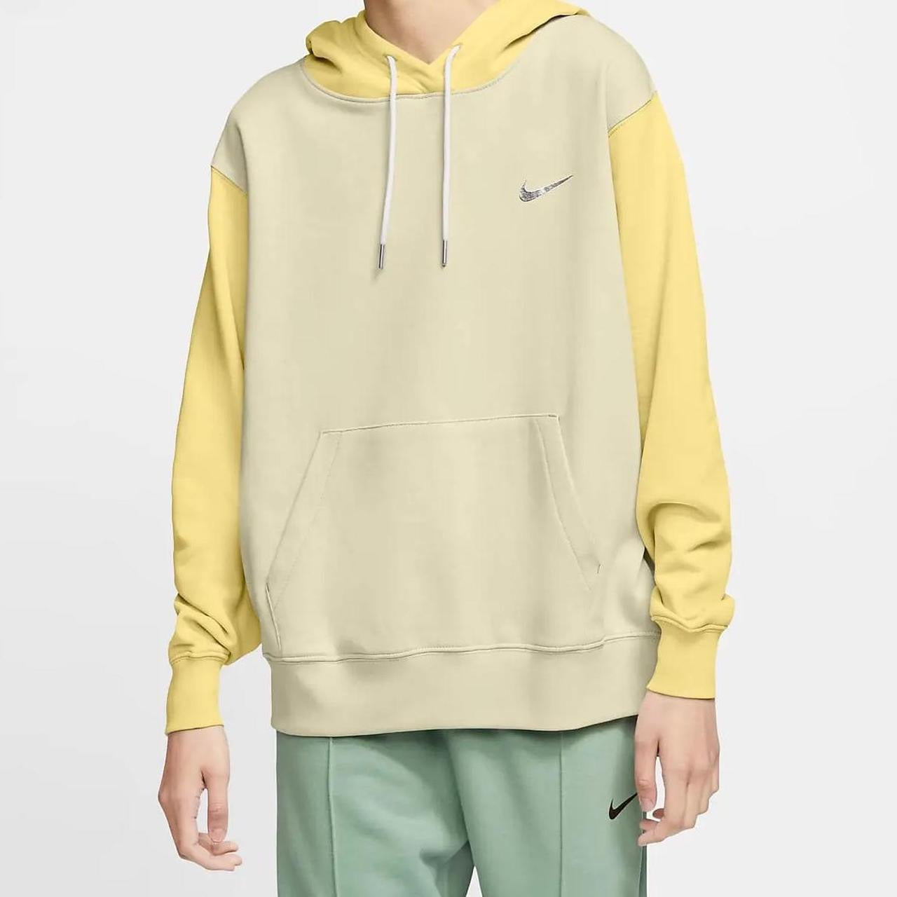 Nike Women’s Colour Block Hoodie Medium Buttermilk Yellow Unisex - M
