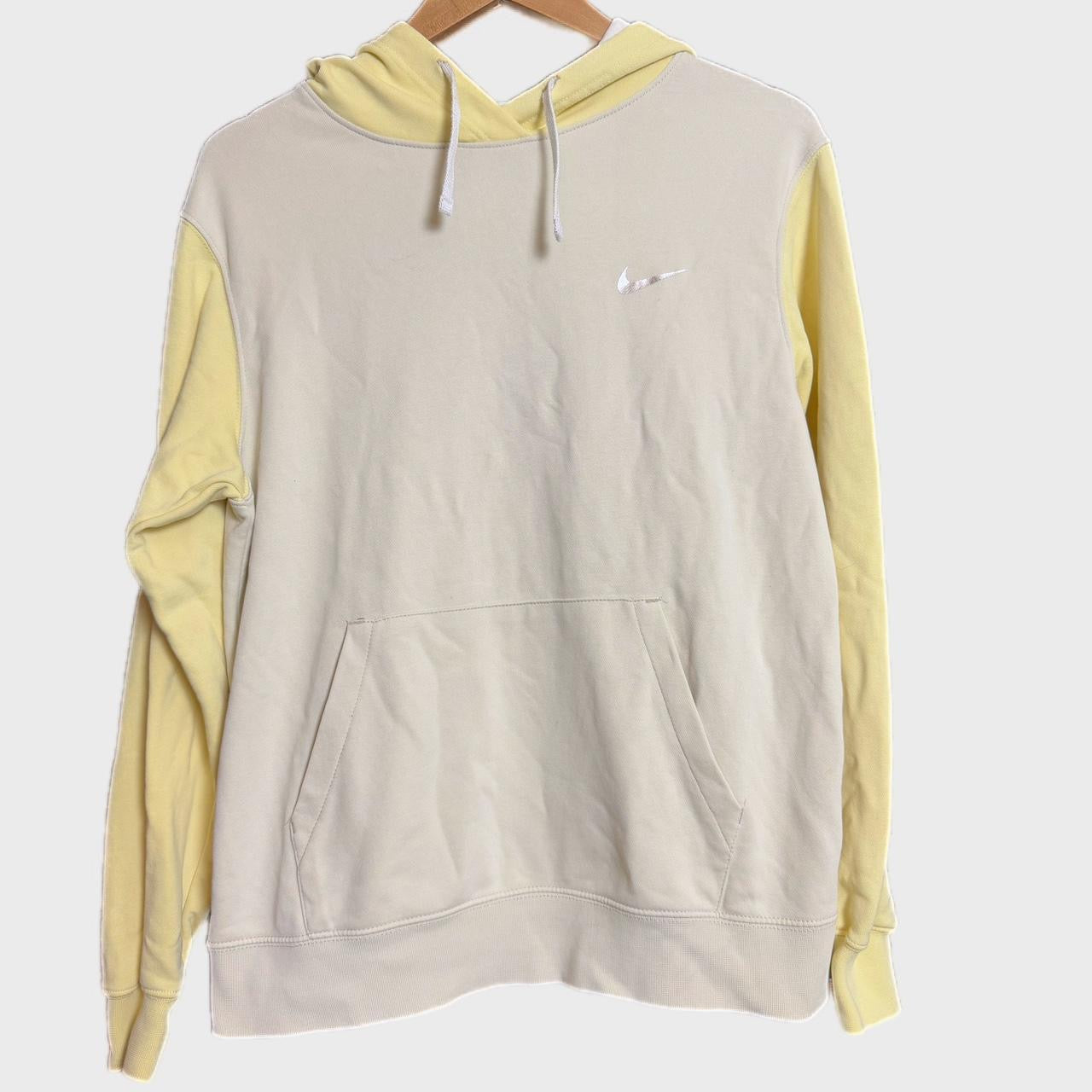 Nike Women’s Colour Block Hoodie Medium Buttermilk Yellow Unisex - M