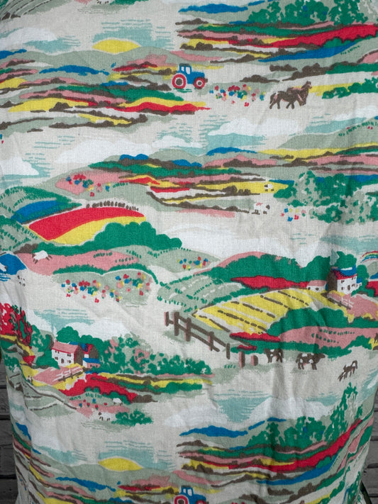 Cath Kidston Countryside Farm Fields Retro Tea Day Dress - Size 14