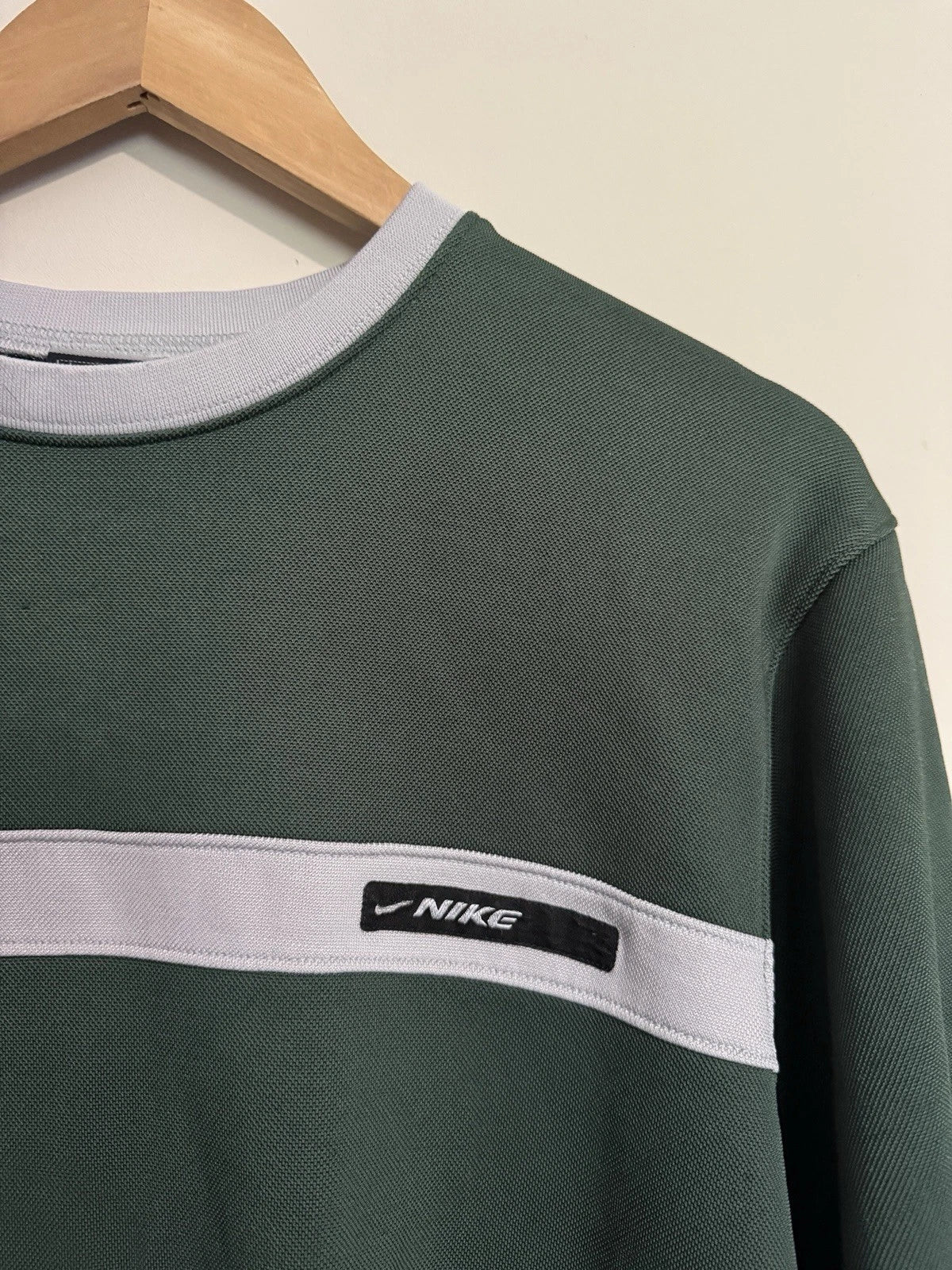 Nike Vintage Y2K Green 90s Top Mens Large Swoosh Stripe L Streetwear 2000s