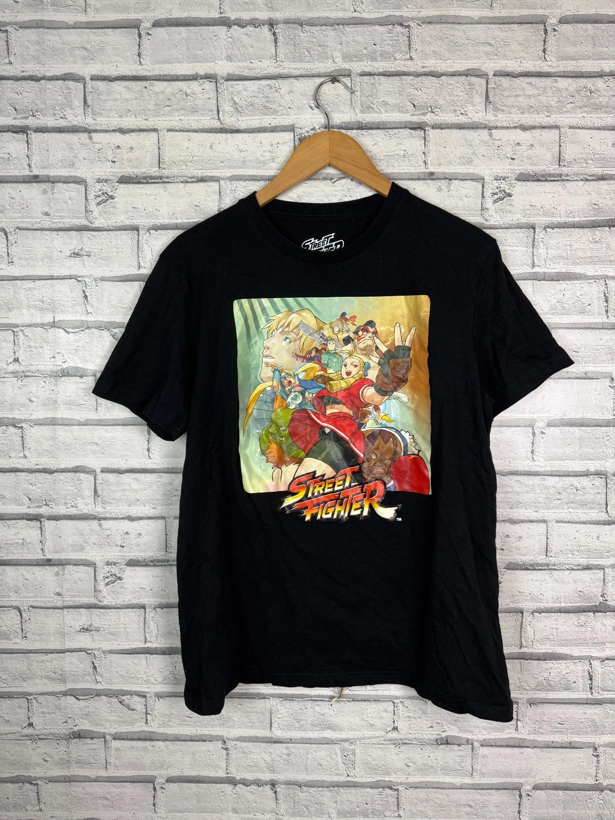 Street Fighter Capcom Graphic Print Retro T-Shirt Tee - Mens L - Gaming 90s Y2K