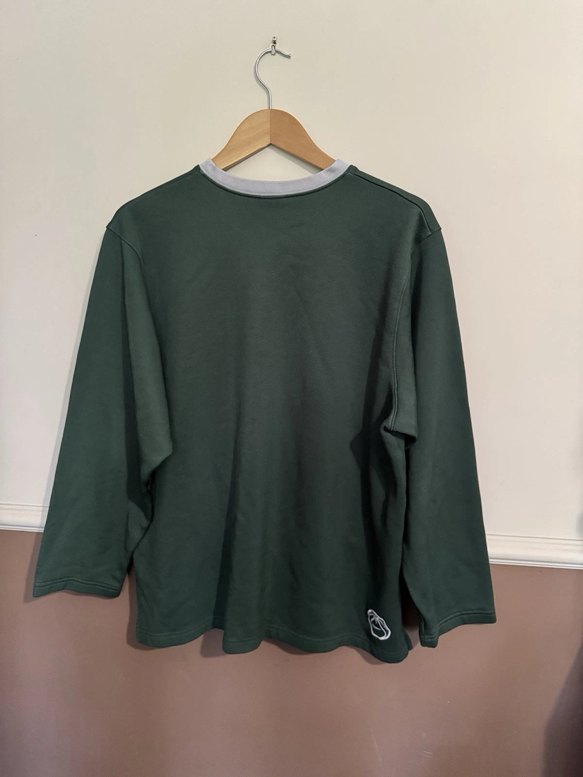 Nike Vintage Y2K Green 90s Top Mens Large Swoosh Stripe L Streetwear 2000s