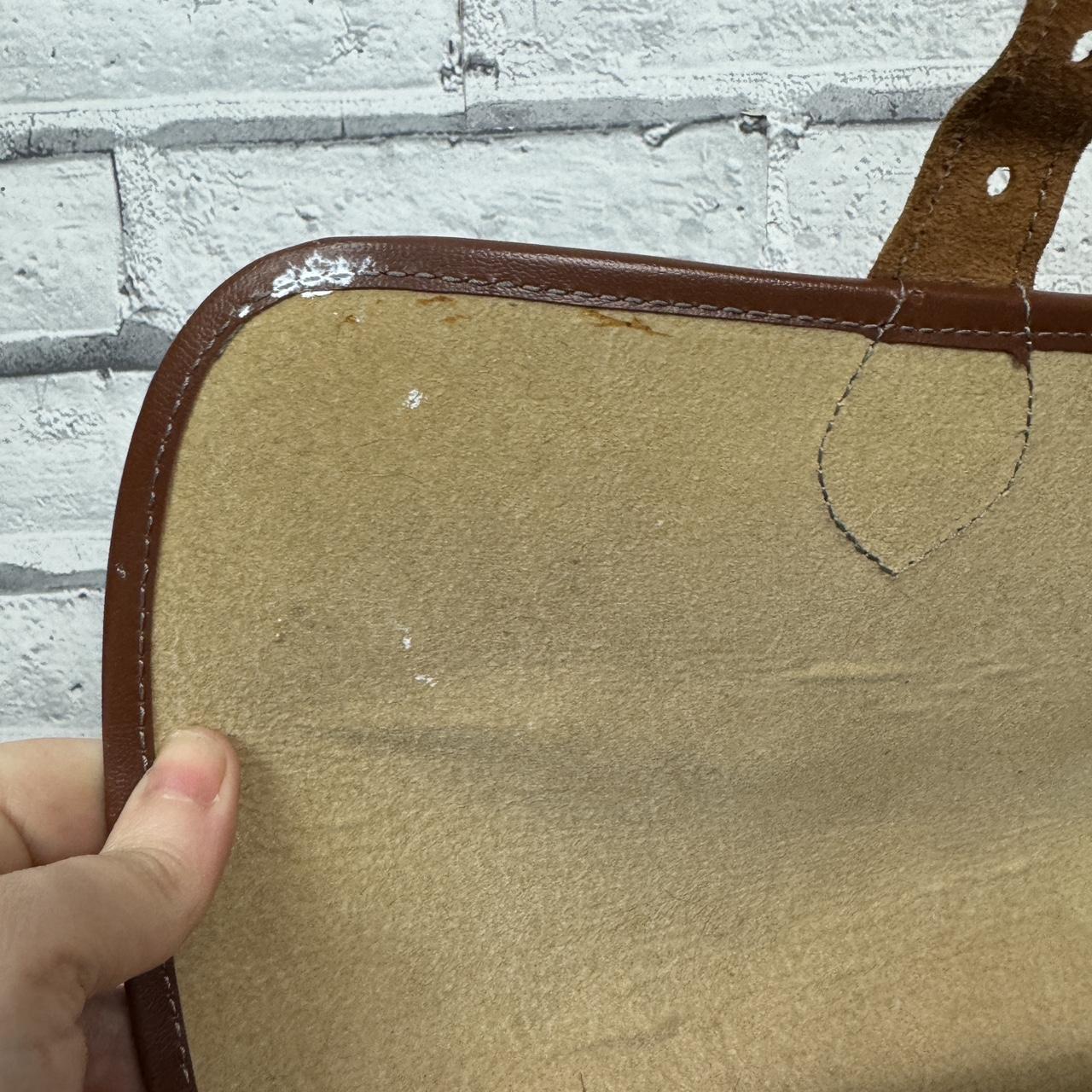 Beautiful Vintage Tan Brown Leather Satchel Shoulder Bag