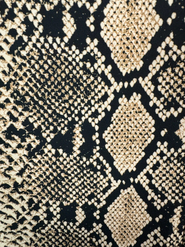 Zara Python Snake Print Midi Skirt Button Front Slit Animal Print Size Small UK 8/10