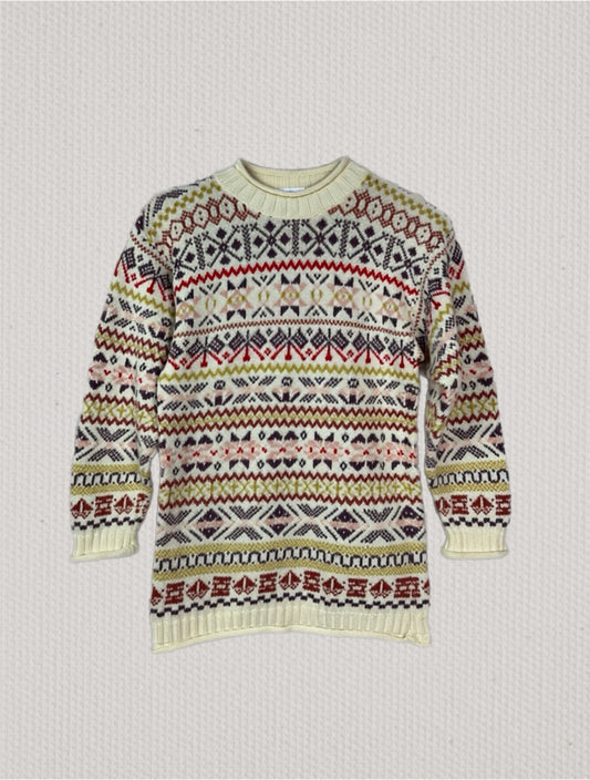Vintage ZigZag Originals Nordic Scandi Fairisle Jumper - Size Small - U.K. 10-12