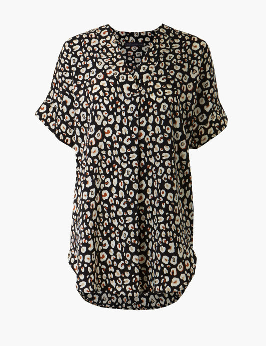 M&S Collection Leopard Print Tunic Blouse Top - Size 14