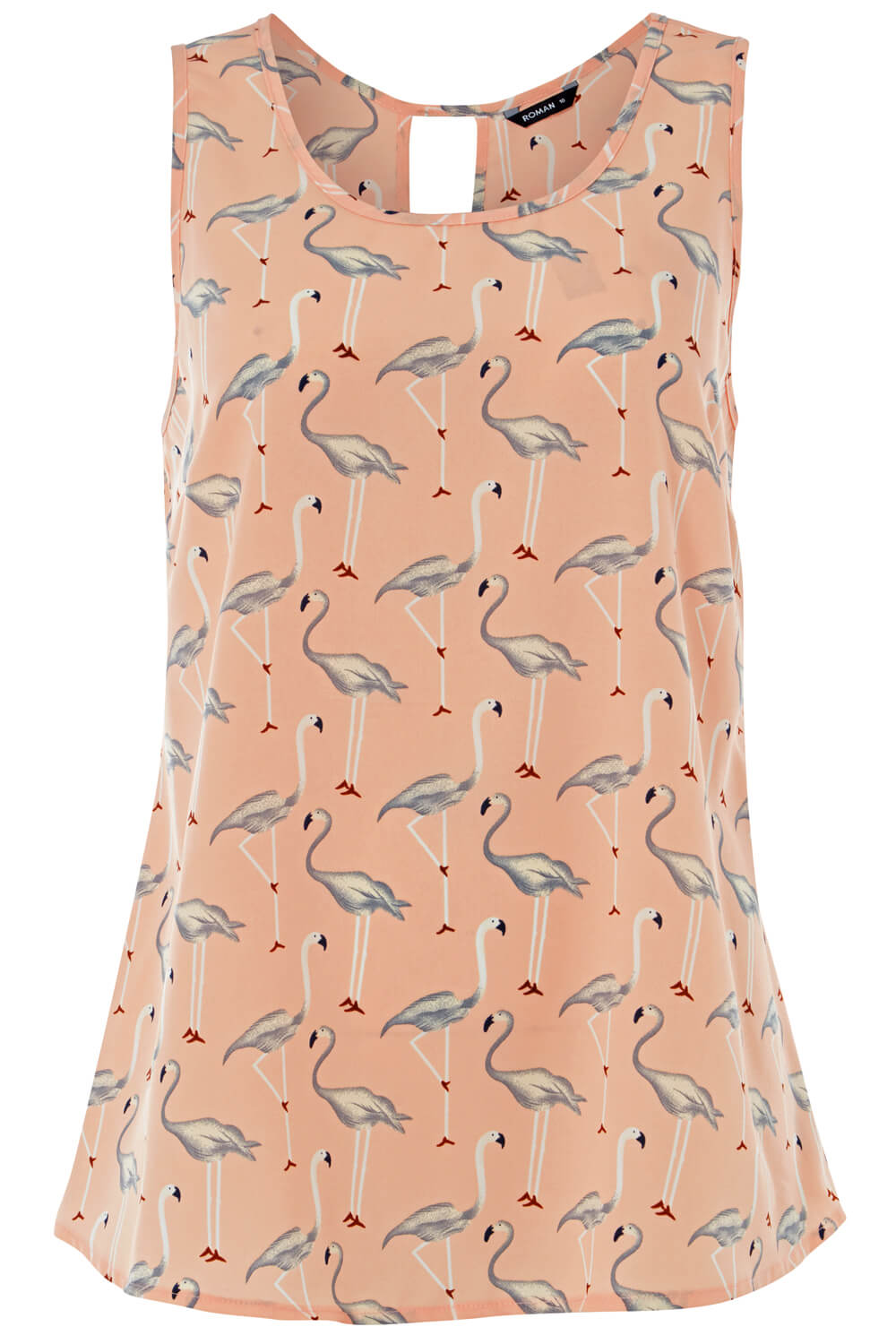 Roman Pink Flowy Flamingo Print Blouse Top - Size 14