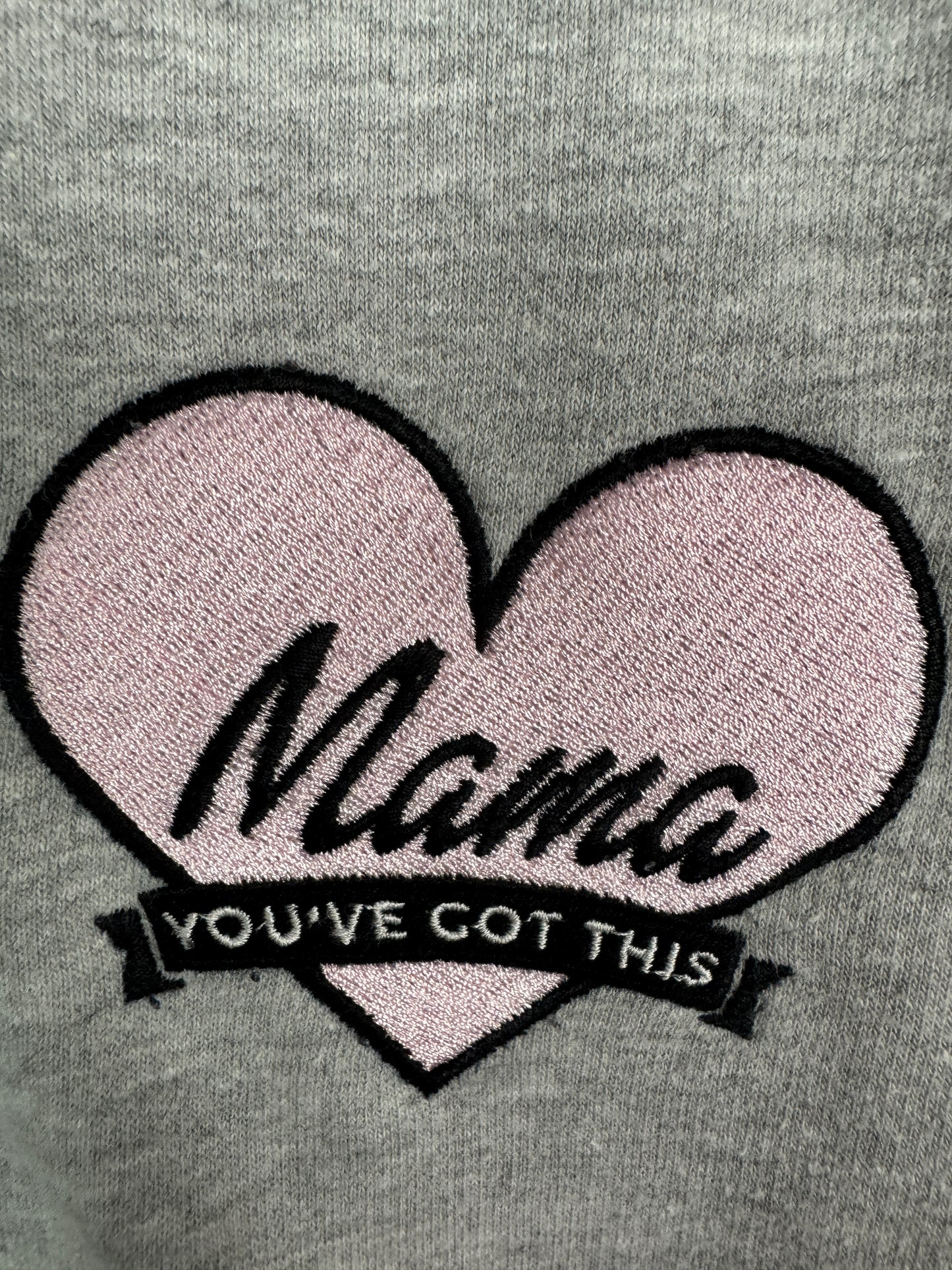 The Tired Mama Collection - Mama You’ve Got This - Applique Heart Patch Badge Sweatshirt