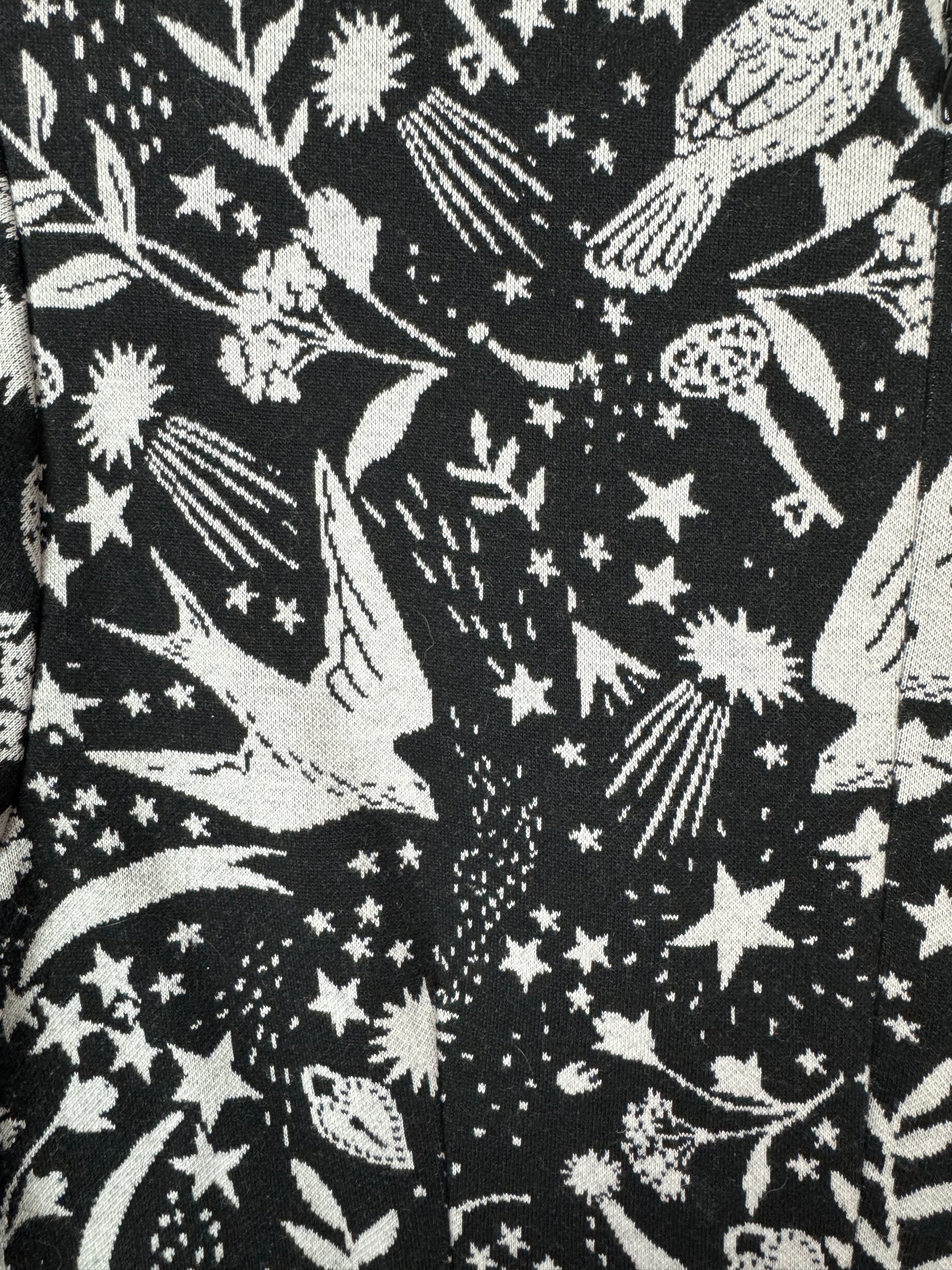 Boden Winifred Black Jersey Mystical Woodland Print Dress - Size 12