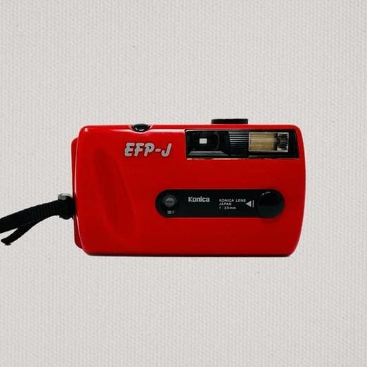 Konica EFP-J 35mm Film Camera Red Compact Point & Shoot Vintage