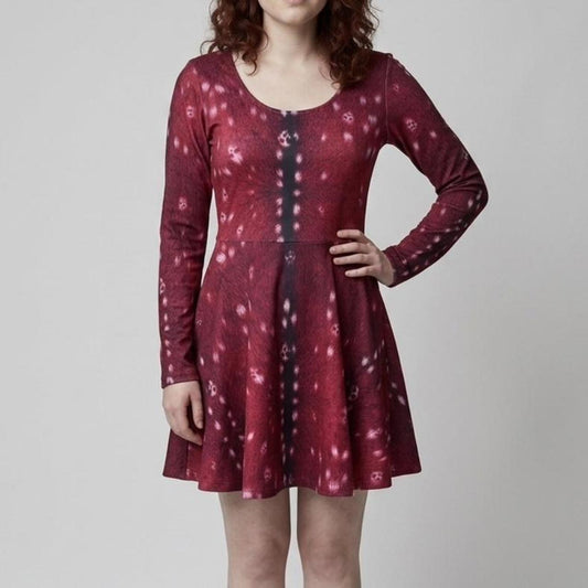 Iron Fist Deerly Skull Fit and Flare Skater Dress Goth Alt - Size S - U.K. 8/10